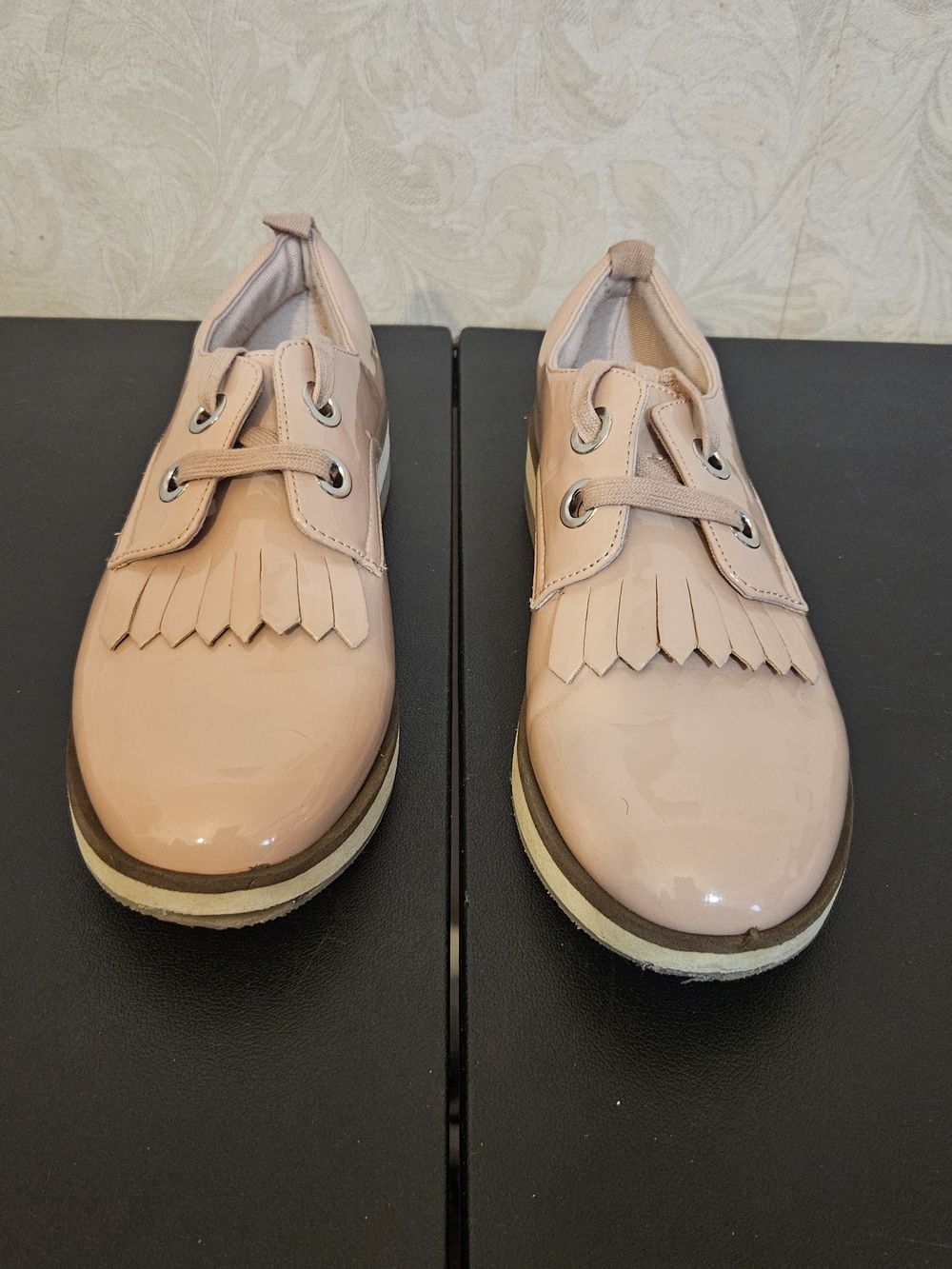 Zara Pink Patent Loafers